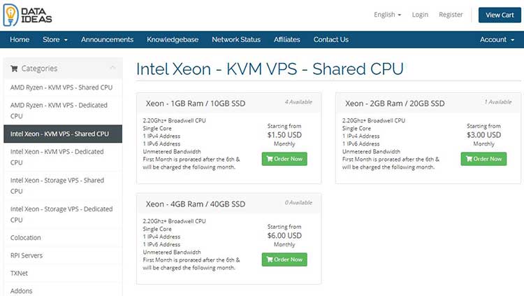 Dataideas：$1.5/月KVM-1GB/10G SSD/无限流量/休斯顿(德州)-全民淘