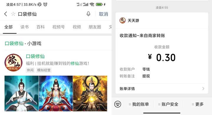 口袋修仙小程序领0.3元微信红包-全民淘