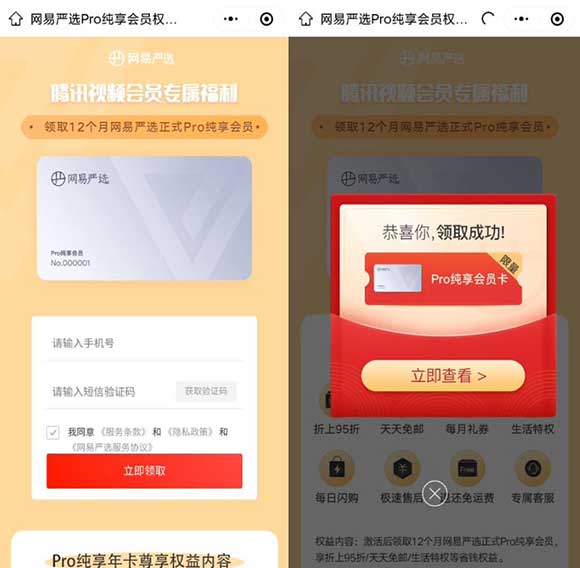 免费领取12个月网易严选pro会员 亲测领取秒到-全民淘